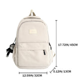 Aesthetic Backpack Cute Backpack for School College Backpack Large Capacity Bookbags for Girls Women Students Casual Travel Daypacks Solid Color(White)
