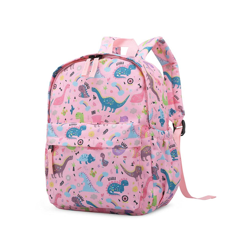 THE Crafts Cute Toddler Backpack for Boys Girls Preschool Kindergarten Nursery Travel School Bag with Chest Buckle(Pink Dinosaur)