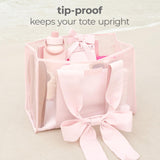 Case-Mate Pink Bow Jelly Tote - Lightweight Tote Bag with Phone Pouch for Women - Waterproof, Tip-Proof, Foldable & Washable - Handbag for Everyday Use, Travel, Pool & Vacation - Large