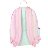 Emma & Chloe Pastel Waterproof Vinyl Backpack for Traveling and Commuting (Ombre Stripes)