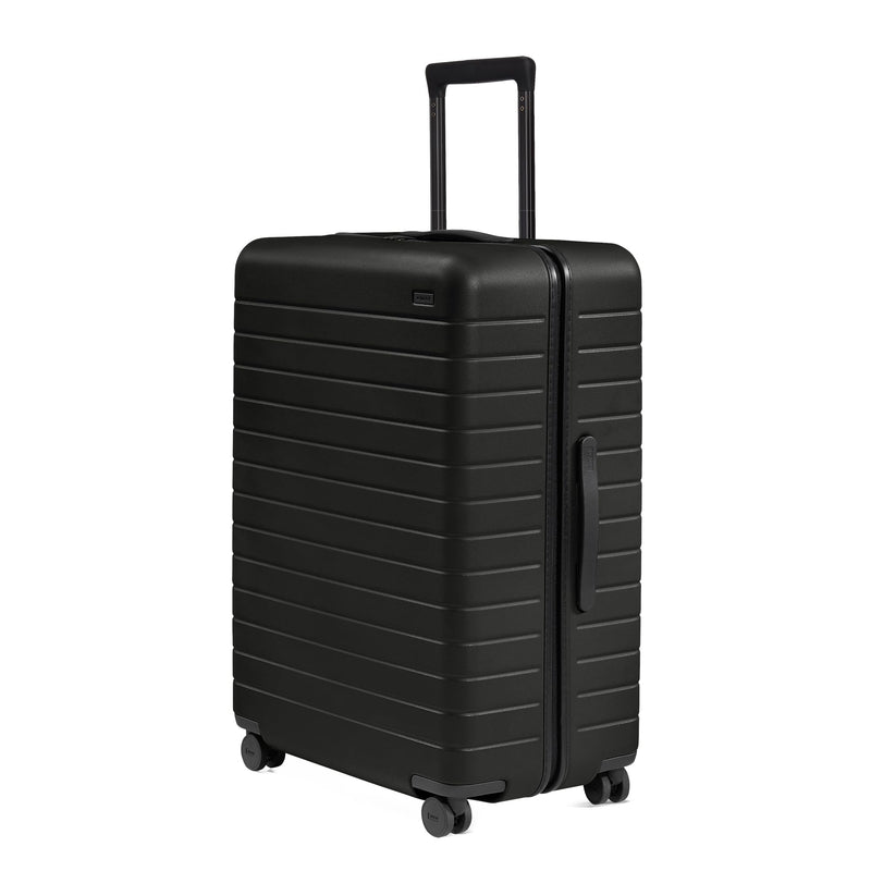 Away Large Checked Luggage, 29 Inch Hardside Suitcase with Spinner Wheels, Lightweight & Durable, TSA Lock, Jet Black