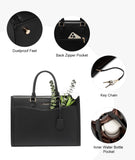 LOVEVOOK Laptop Tote Bag for Women, Leather Office Work Bag Briefcase fit for 15.6 inch Laptop, Large Teacher Computer Bag Handbag,2pcs Set Leather/Black
