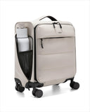 LUGGEX 16 Inch Underseat Carry On Luggage with Spinner Wheels, UDS Softside Lightweight Suitcase for 2-Day Travel (UX-Pro, Beige, 16-Inch)
