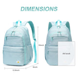Caran·Y 38L Waterproof Kids Backpack with 15.6-Inch Laptop Compartment-Lightweight Large Capacity School Backpack for Boys & Girls Ages 6-18,Travel with Side Water Bottle Pockets(Mint Green)
