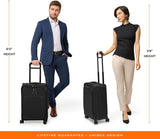 Briggs & Riley Essential 22" Carry On Expandable Spinner - Luggage for Travel, Suitcases with Wheels, Softside Rolling Bag for Men & Women, Self-Repairing Zipper - Baseline Collection, Black