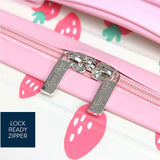 Itzy Ritzy Toddler Suitcase with Adjustable Handle, 360-Degree Spinner Wheels, 2 Interior Compartments and Hard Shell Design – Perfect Kids Luggage with Wheels for Ages 3 and Up (Strawberry)