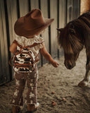 Montana West Wrangler Mini Backpack Cute Cow Print Backpack Purse for Girls and Women, Brown WG133-8600BR