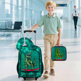 AGSDON 5 Piece Kids Luggage Set for Boys, Cute Rolling Wheels Suitcase for Toddler, Children Travel Carry on Suitcase-Dinosaur