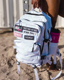 WOLFpak 35L Athletic Gym Backpack (Polar White) Durable 1000D Waterproof Oxford Material with MOLLE Webbing, Laptop Pocket & Dual Cup Holders, Durable Fitness/Travel/Military Daypack