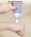 Quatish Travel Bottles for Toiletries 6 Pack, Original Patented Leakproof 3 oz Tsa Approved Travel Size Containers, BPA Free Silicone Shampoo and Conditioner Bottles, Camping Essentials