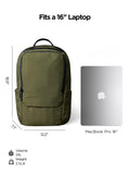 ALPAKA Elements Backpack Pro 24L - Green Laptop Backpack Fits 16'' Laptop with Dual Bottle Pockets, Travel Backpack for Men, Weather-Resistant 400D Axoflux Fabric for Business or College