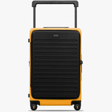 LEVEL8 Adventure Checked Hard Shell Carry on Luggage Airline Approved, Front Side-lid Opening Design,Expandable Case Wide Trolley Handle,Travel Bag with Tsa Lock, 24 Inch, Yellowblack