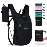 HIGH EXPERIENCE Hiking Backpack 10L/15L Small Daypack Lightweight Packable Travel Foldable Water Resistan for Women Men (Black, 10L)