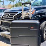 DUKAP RODEZ Hardside Luggage with Ergonomic Handles and TSA Lock | Spacious Traveling Suitcase, Travel Suitcase with Four Spinner Wheels and Studs | 24" Medium Luggage | Black
