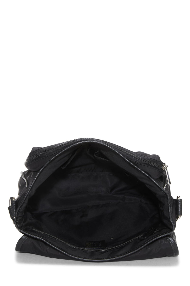 Gucci, Pre-loved Black GG Nylon Buckle Flap Messenger Small, Black