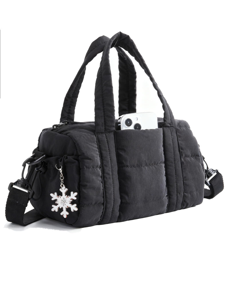 BAGSMART Reiki Gym Bag for Women, Mini/Medium Crossbody Bags for Women, 5L Dance Bag with Detachable Strap / 15L Yoga Mate Bag with Wet & Dry Pocket, 5L-Jet Black