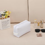 DYSHAYEN Waffle Makeup Pouch Bag, Small Travel Cosmetic Bag, Gifts for Women Bridesmaid,Wedding,Christmas (White)