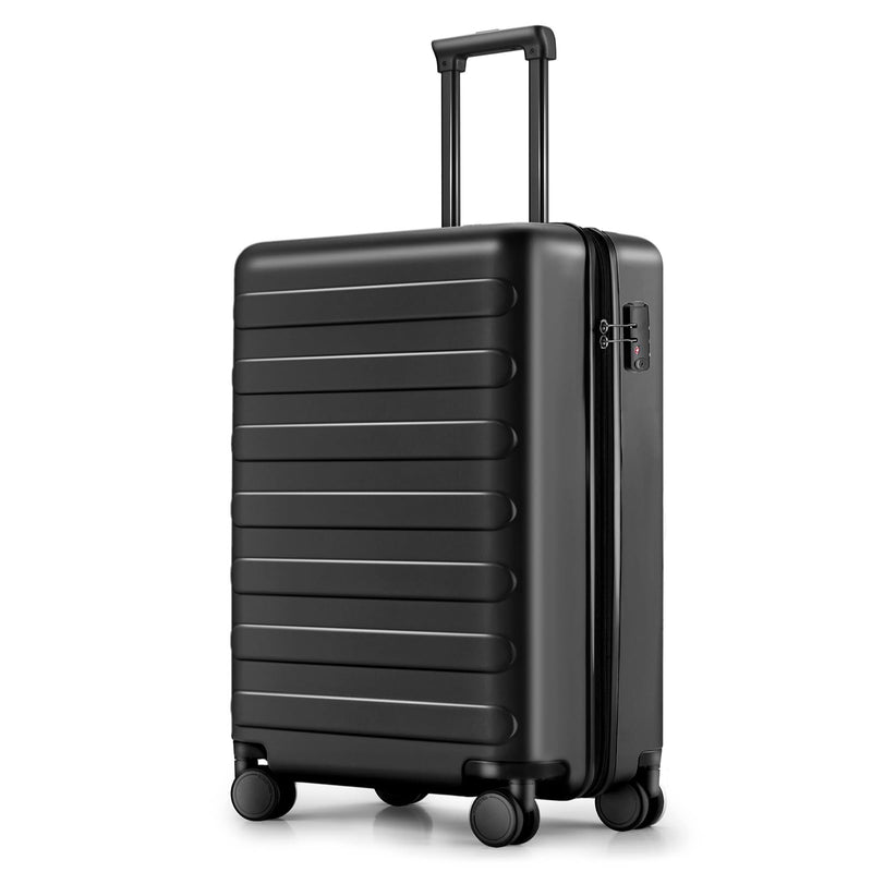 NINETYGO Carry On Luggage 22x14x9 Airline Approved, 20 Inch Luggage with Smooth Spinner Wheels, Lightweight, Hard Shell PC Suitcase Carry-On, Travel Luggage, TSA Approved (Black, Rhine Basic)