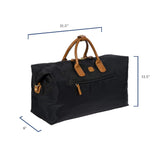 Bric’s X-Travel Deluxe Carry-On Duffel, Lightweight Water-Resistant Weekender with Italian Leather Handles, Removable Inner Pocket and Luggage Pass-Through for Versatile 2-in-1 Travel – Black