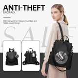 CHERUTY Women Backpack Purse Nylon Anti-theft Fashion Casual Lightweight Travel Shoulder Bag (1-1 Black, Medium)