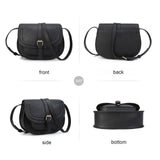 AFKOMST Crossbody Bags for Women,Small Saddle Purse and Boho Cross Body Handbags,Vegan Leather, Black
