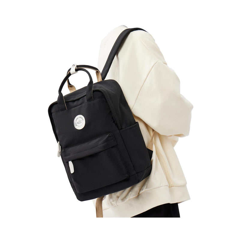 Black Small Backpack for Girls, Teenage Girls' Backpacks Middle School Students Bookbag Outdoor Daypack, Lightweight Casual Travel Daypack for Women Men, Classic Basic College Backpack for Teen Boys