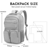 FUTURE AESTHETICS Travel Backpack for Women、men, College Backpack Bag, Hiking Backpack,Waterproof Carry On Backpack Business Backpack (Grey)