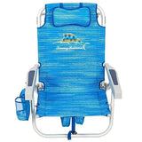 Tommy Bahama Backpack Beach Chair-New 2022 Designs-5-Position Classic Lay Flat-Insulated Cooler Towel Bar-Storage Pouch Aluminum (Sailfish and Palms)