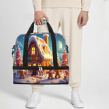 Sports Gym Bag Christmas Cookies Igloo Large Travel Duffel Bag With Shoe Compartment Foldable Waterproof Carry-On Weekend Travel Bags for Camping Overnight Yoga Hospital Travel Bags