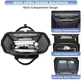 FOCDOD Women Laptop Backpack Work Bag - Fits 15.6 inch with Laptop Compartment Waterproof Professional Fashion Travel Purse for College Nurse Business Computer Backpack