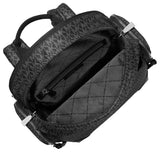 Michael Kors Prescott Large Backpack, Silver-Tone Hardware/Tonal Signature/Black, One Size