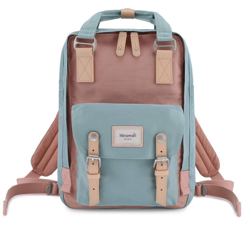 Himawari Backpack/Travel Backpack for Women 14.9" College Vintage Waterproof Bag ， Work Backpack for 14inch Laptop(-HIM-01#pink&blue)
