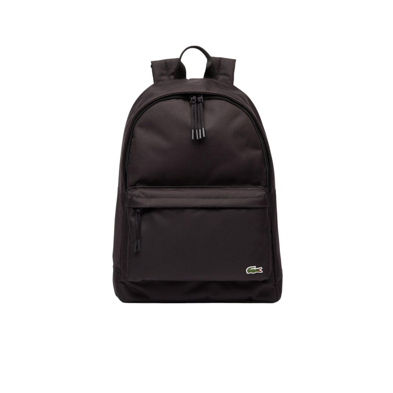 Lacoste Men's Solid Canvas Backpack, Black, One Size