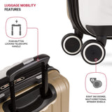 SwissGear Duet Expandable Luggage, Hard Shell Carry-On Luggage with Spinner Wheels