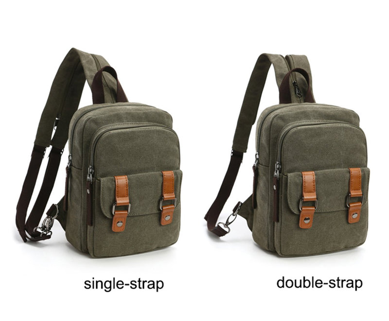Arbag Small Cute Backpack Vintage Casual Canvas Shoulder Bag Daypack (Army green)