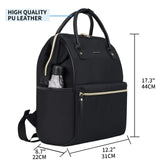 KROSER Laptop Backpack 17" Stylish Backpack Water Repellent College Casual Daypack with USB Port Travel Business Work Bag for Men/Women-Black