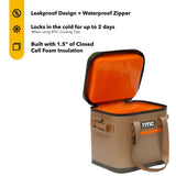 RTIC Ultra-Tough Soft Cooler 12 Can, Insulated Bag Portable Ice Chest for Lunch, Beach, Drink, Beverage, Travel, Camping, Picnic, Car, Trips, Floating Cooler Leak-Proof with Zipper, Tan