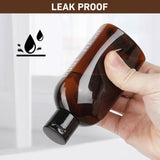 Wowang Travel Kit - 10 Pcs Travel Bottles for Toiletries, TSA Approved, Leak Proof Plastic Small Cream Jars & Refillable Spray Bottle for Shampoo, Conditioner (Brown)