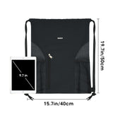 WANDF Drawstring Backpack Sports Gym Sackpack with Mesh Pockets Water Resistant String Bag for Women Men(Black)