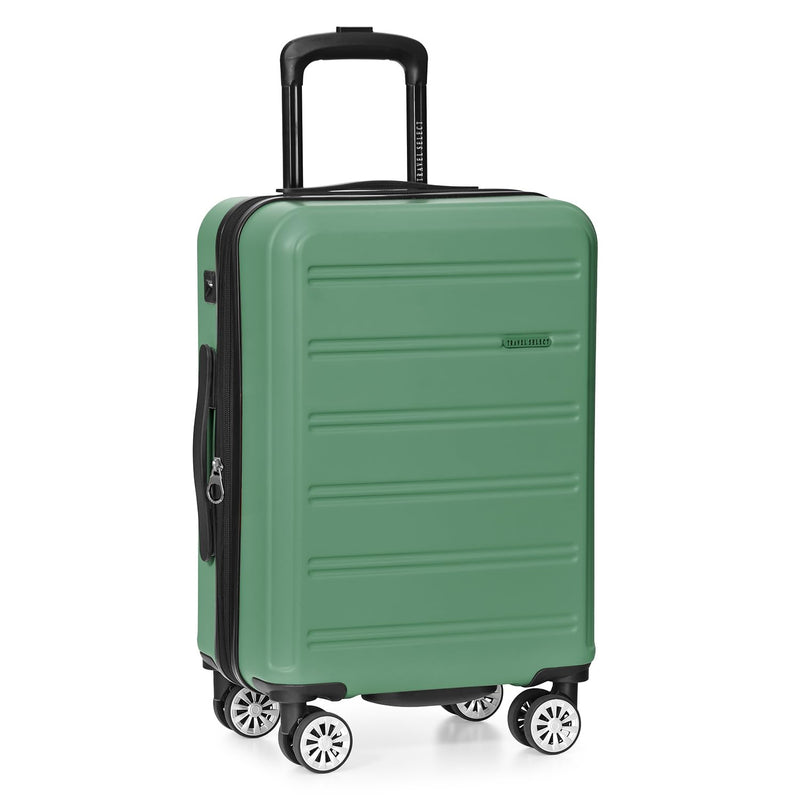 Travel Select Snowcreek Hardside Expandable Spinner Luggage w/USB Port, Green, 21-Inch Carry-on