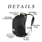 Naturehike 18L Lightweight Hiking Backpack, Waterproof Camping Packable Backpack Ultralight for Travel, Airplane, Small Hiking Daypack for Adults, Black