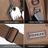 WITZMAN Sling Bag for Men Large Canvas Crossbody Bag with USB Charging Port
