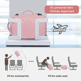 Hanples Carry on Travel Backpack for Women, Large 40L Personal Item Luggage Backpack,17inch Laptop Backpack TSA Flight Approved, Travel Essentials Casual Daypack with 2 Toiletry Bags (Pink)