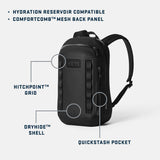 YETI Cayo Backpack 15L, Weather Resistant All-Day Utility Pack, Black