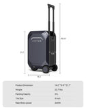 AOTOS Smart Rideable luggage-Roller carry-on luggage 22x14x9-TSA, Airline-Approved 22 inch Hardshell,Zipperless Travel Suitcase with Rolling WheelsApp Control -Cabin Suitcase for Airport Travel(Grey)