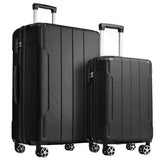 AnoYishev 2 Piece Luggage Sets with Spinner Wheels, Hardside Expandable Luggage, Hardshell Carry on Suitcase and Lightweight 28 inch Checked Luggage for Travel Men Women (Black)