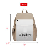 KKXIU Women’s Stylish Leather Backpack Purse – Lightweight Travel Backpack with Multiple Pockets, Lychee Grain PU Leather, Gold Hardware (A-Khaki, 10x12x4.5 Inches)