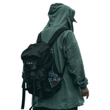 Niepce Inc Japanese Techwear Streetwear Slim Daypack Backpack (Black)