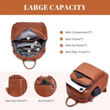 BOYATU Genuine Leather Backpack Purse for Women: Anti Theft Convertible Soft Backpacks - Elegant Womens Travel Backpack (01 Medium-Caramel Brown)