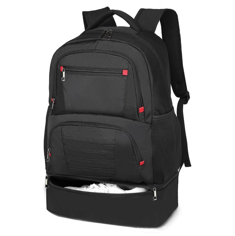 seyfocnia Gym Backpack for Men, Waterproof Sports Backpacks With Shoe Compartment Lightweight Workout Trainning Back Pack Casual Travel Daypack-Black